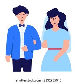 Have a look at this flat icon of married couple 

