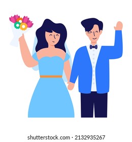 Have a look at this flat icon of married couple 

