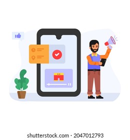 Have a look at this flat illustration of online marketing 
