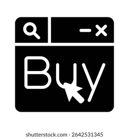Have a look at this glyph style icon of buy online website