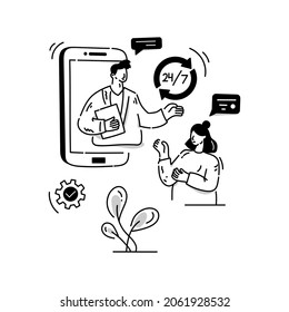 Echen un vistazo a esta ilustración de la consulta de abogados dibujada a mano 
