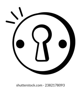 Echa un vistazo a este icono dibujado a mano de un ojo de cerradura