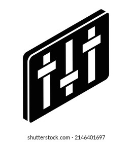 Have a look at this isometric icon of adjustment 

