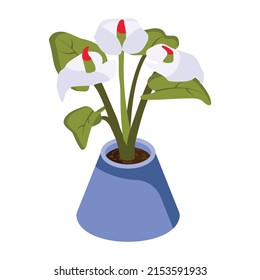 Have a look at this isometric icon of flower pot 

