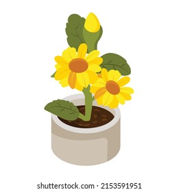 Echa un vistazo a este ícono isométrico del macarrón de flores 

