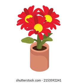 Echa un vistazo a este ícono isométrico del macarrón de flores 

