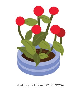Have a look at this isometric icon of flower pot 

