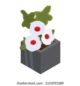 Have a look at this isometric icon of flower pot 

