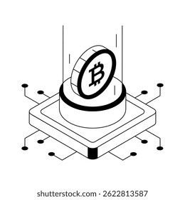 Have a look at this isometric icon denoting bitcoin cryptocurrency