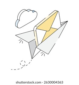 Have a look at this isometric send email icon