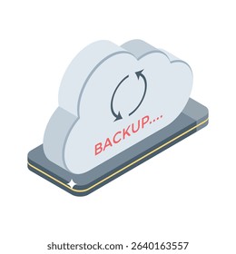 Have a look at this isometric style icon of cloud backup