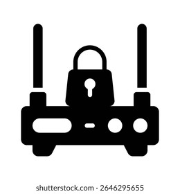 Have a look at this latest glyph icon secure router with lock