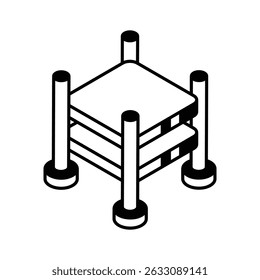 Have a look at this medicine table isometric filled icon