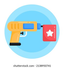 Have a look at this mesmerizing flat icon of prank gun 

