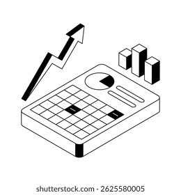 Have a look at this modern isometric showing business report