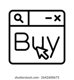 Have a look at this outline style icon of buy online website