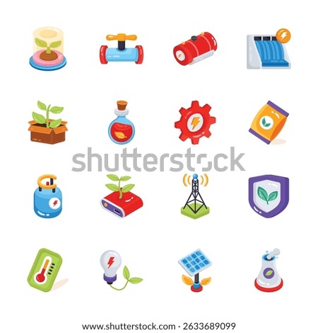 Have a look at this pack of eco practices 3d style icon, easy to edit