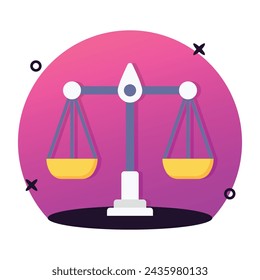 Echa un vistazo a este icono perfecto de balanza en estilo plano