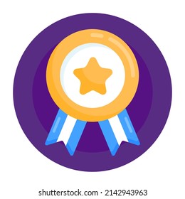Have a look at this premium flat rounded icon of  medal 

