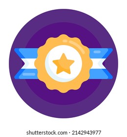 Have a look at this premium flat rounded icon of  medal 

