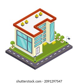Have a look at this premium isometric icon of hotel architecture 