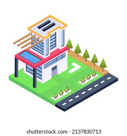 Echa un vistazo a este icono isométrico premium del hogar 