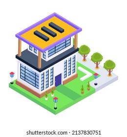 Echa un vistazo a este icono isométrico premium del hogar 