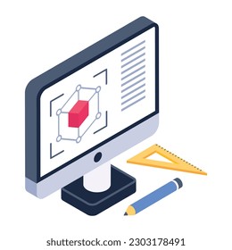 Echa un vistazo a este icono isométrico premium del estudio de diseño 