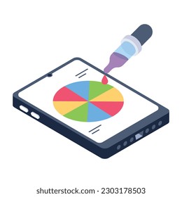 Schauen Sie sich dieses hochwertige isometrische Icon des Designstudios an 