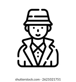 Echa un vistazo a este icono de línea premium de avatar detective