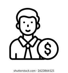 Have a look at this premium outline icon of business investor