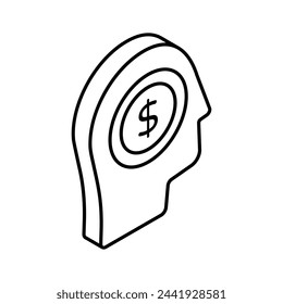 Have a look at this trendy isometric icon of business mind, financial planning vector design