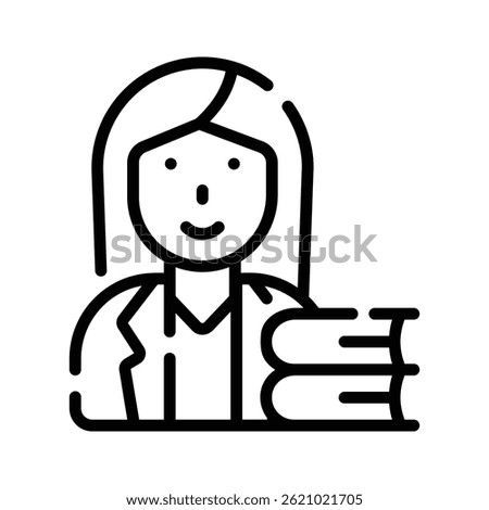 Have a look at this trendy line icon of librarian