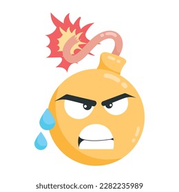 Have a look at this unique flat sticker of angry bomb 