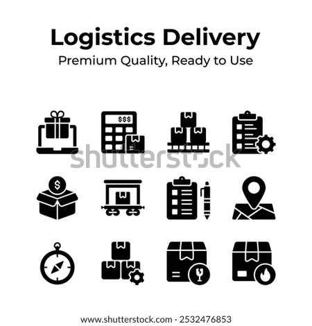 Have a look at this unique logistic and delivery icons, ready for premium use