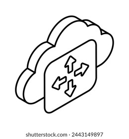 Have a look at this visually perfect icon of cloud distribution in isometric style