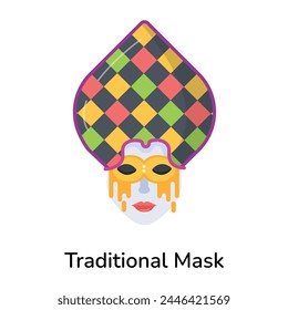 Have a look at traditional mask flat icon 