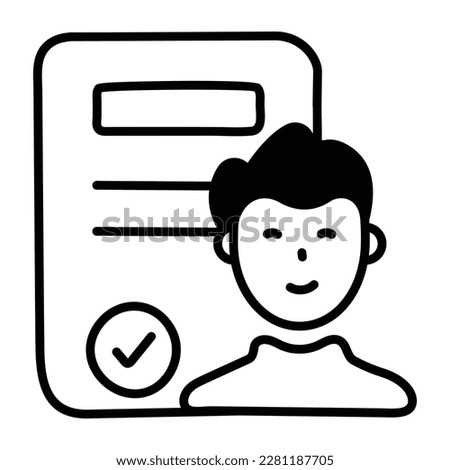 Have a look at trendy doodle icon of appointment letter