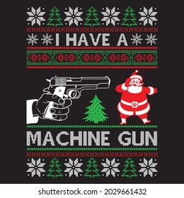 Ich habe ein Maschinengewehr Sweater-Design, Vektordatei.