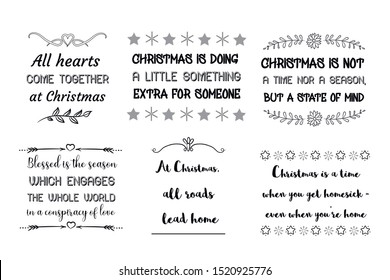 Have a merry christmas and happy new year. Set of Calligraphy sayings for print. Vector Quotes