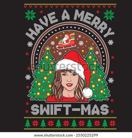 Have a Merry Swift- Mas, Ready to print spot color, ready to print vector file.