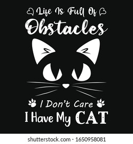 I have my cat t-shirt vector design template. Contains cat face vector. Good for poster print.