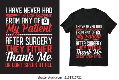 I Have Never Had A Bad Response From Any Of My Patient, After Surgery They Either Thank Me Or Don't Speak At All