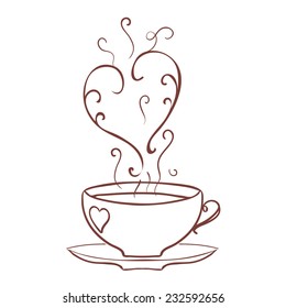 Have a nice day background with cup of tea. Vector illustration.