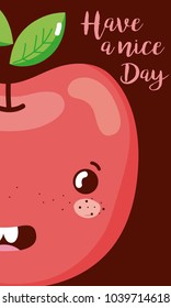Have a nice day card with fruit cartoon