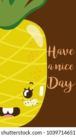 Have a nice day card with fruit cartoon