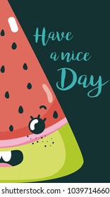 Have a nice day card with fruit cartoon