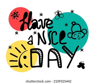 Have a nice day doodle lettering