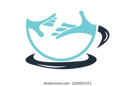 Have a nice day. Take a coffee poster. Silhouette of a cup of coffee on a chalkboard. Vector illustration. Lettering on coffee cup shape.