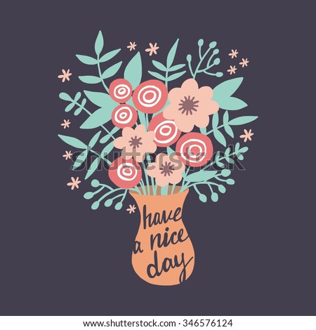 Have a nice day vector card